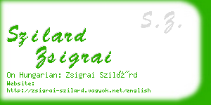 szilard zsigrai business card
